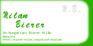 milan bierer business card